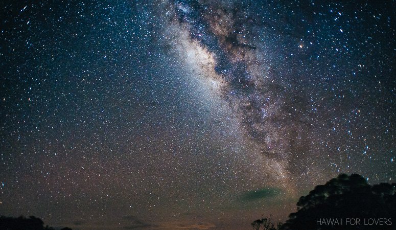 The Milky Way rises high in the sky in summer